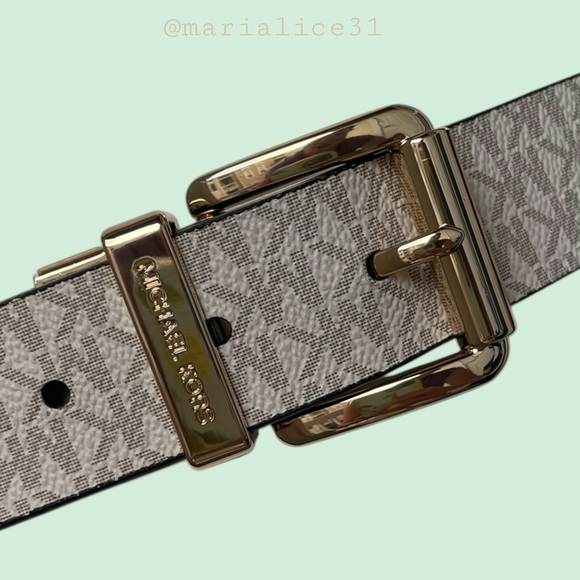 NWT•Michael Kors Gold Square Buckle REVERSIBLE Belt. 40 inches long. - Picture 3 of 13